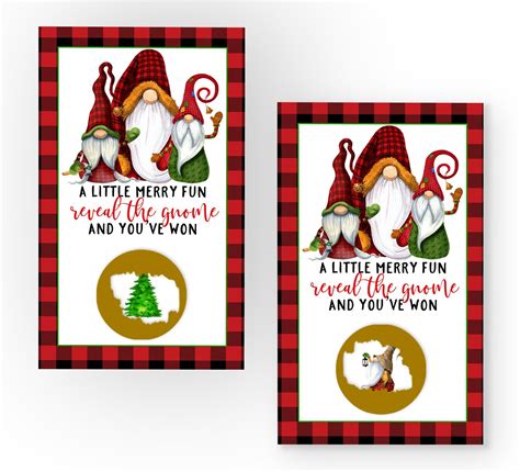 Jolly Gnome Scratch Off Cards 30 Pack Christmas Party Game | Etsy