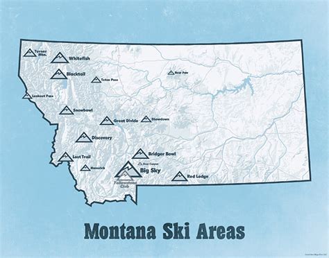 Montana Ski Resorts Map 11x14 Print | Best Maps Ever | Reviews on Judge.me