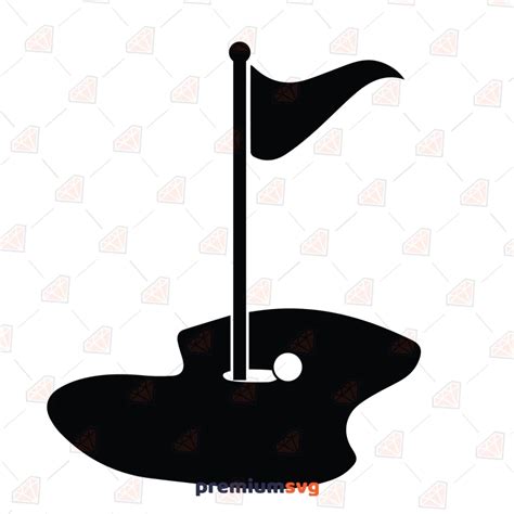 Golf Flag and Hole Silhouette SVG, Instant Download | PremiumSVG