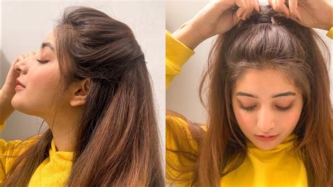 Simple and cute hairstyle for everyday | wajeeha - YouTube