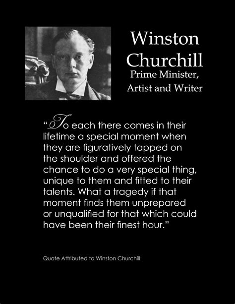 Winston Churchill Quote on Your Finest Hour