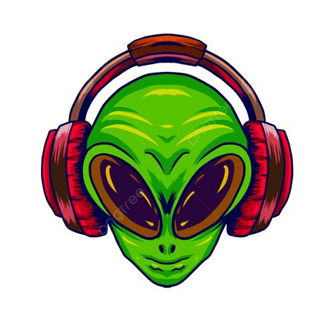 Gambar Logo Alien Hip Pop Gaya Hijau, Asing, Headset, Mata Yang Besar PNG Transparan Clipart dan ...