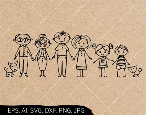 Stick Family SVG file Stick people svg files Stick figure | Etsy | Eenvoudige tekeningen ...