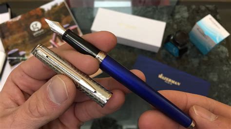 Waterman Hemisphere Fountain Pen Unboxing and Writing Sample - YouTube