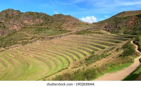 Inca Terraced Agriculture Fields Peru Green Stock Photo 1902830044 ...