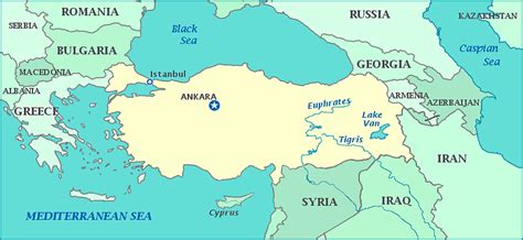 Print this Map of Turkey | Armenia, Turkey map, Continents