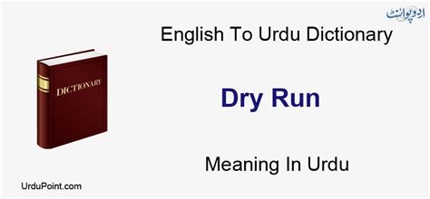 Dry Run Meaning In Urdu | خشک دوڑنا | English to Urdu Dictionary