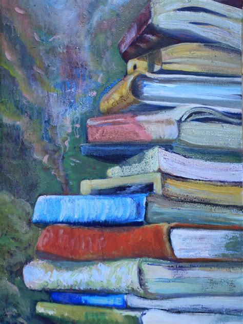 Realist Paintings: Ode to a Pile of Art Books III by Paul Bloomfield