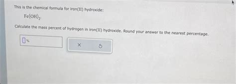 Solved This is the chemical formula for iron(II) hydroxide: | Chegg.com