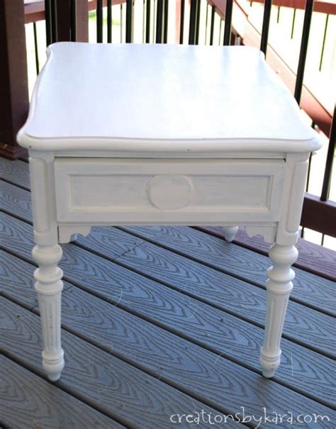 Stenciled nightstand with vintage decor paint