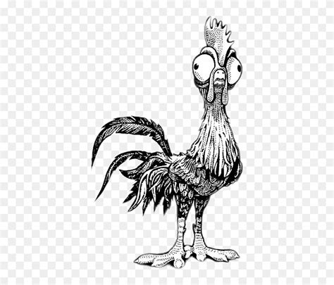 #moana #disney #chicken #heihei - Hei Hei Black And White, HD Png ...