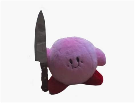 Stuffed Toy Pink Purple Plush - Kirby Holding A Knife, HD Png Download ...