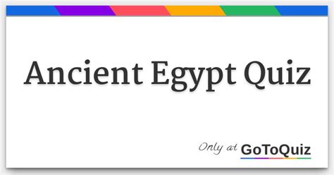 Ancient Egypt Quiz