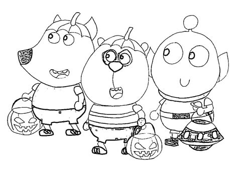 Coloriage Wolfoo à Halloween - télécharger et imprimer gratuit sur ColoriageEnfant.Com