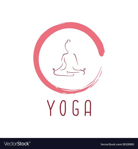 Yoga logo with zen icon design Royalty Free Vector Image