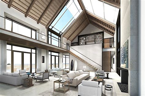 soaring vaulted ceiling + skylight | Modern Farm House | GRADE | Barn house design, Modern barn ...