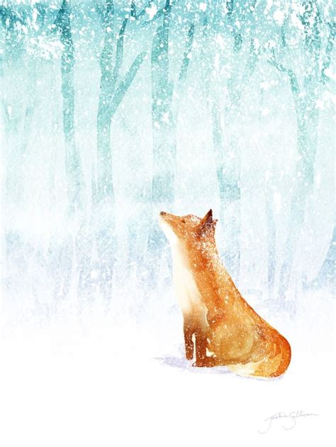 Winter Fox Art Print Fuchs Illustration, Cute Illustration, Christmas Illustration, Fox Art ...