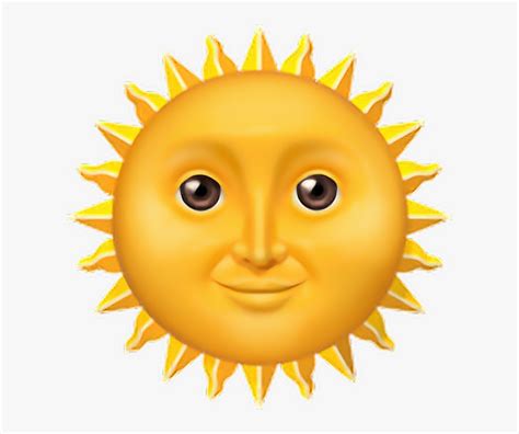 Transparent Sun Face Clipart - Sun Sonne Emoji Apple, HD Png Download , Transparent Png Image ...