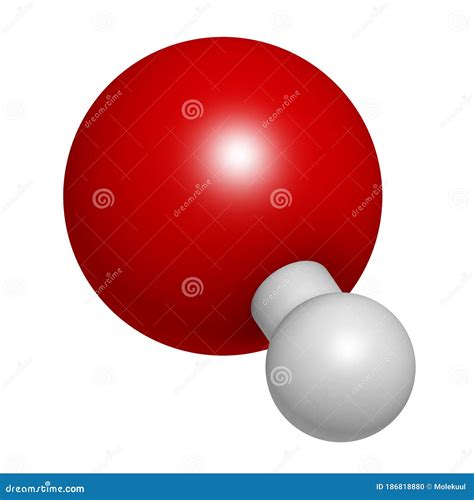 Hydroxide Anion, Chemical Structure. 3D Rendering Stock Illustration - Illustration of molecule ...