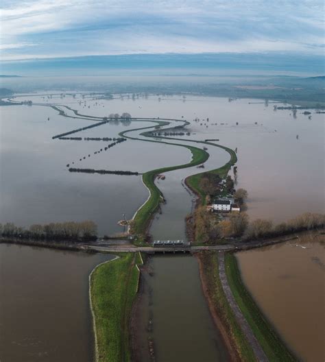 Somerset Levels flooding in full as aerial shots show underwater fields ...