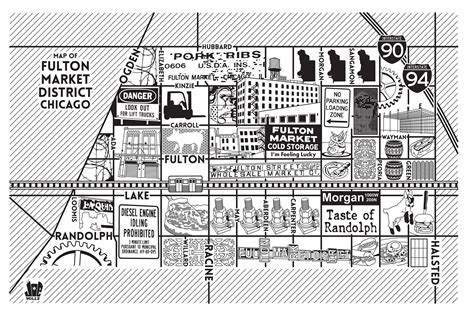 Fulton Market District Map: Chicago Art Prints for Sale — Joe Mills ...