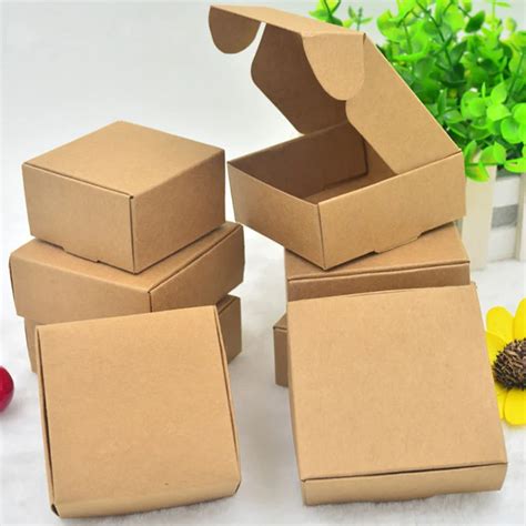 20pcs/lot Big Size Blank Kraft Paper Box DIY Craft Gift Storage Boxes Handmade Soap Candies ...