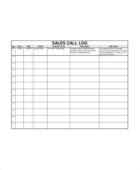 Sales Log Templates | 10+ Free Printable Word, Excel & PDF Samples