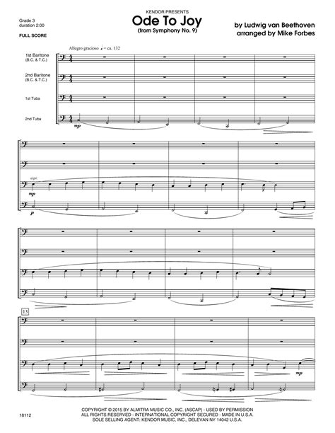 Ode To Joy (from Symphony No. 9) - Full Score | Sheet Music Direct