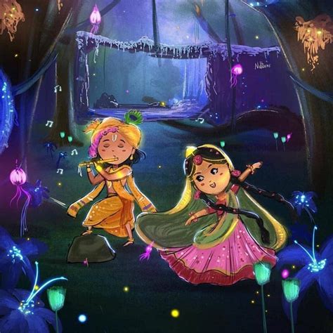 Radha Krishna Cartoon Wallpapers - Wallpaper Cave