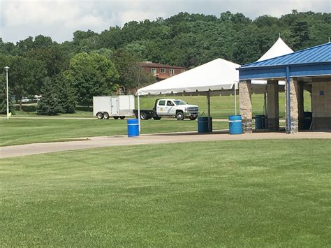 Frame tent setup at the Muscatine Soccer Complex - Iowa City, Cedar ...