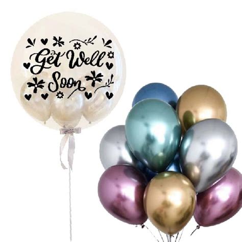 Online Get Well Soon Balloons In Balloon And 8 Latex Balloons Gift ...