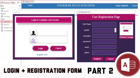 MS ACCESS VBA- How To Design Login And Register Form In Ms Access ...