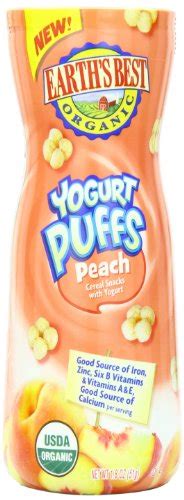 Earth's Best Organic Yogurt Puffs, Peach, 1.8 Ounce (Pack of 6) Food ...