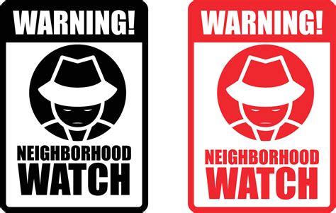 Neighborhood watch warning sign printable vector image 24319384 Vector Art at Vecteezy