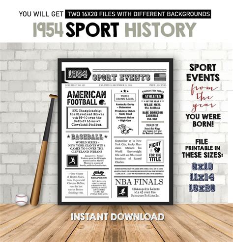 Back in 1954 sport facts Sport History - sport events 1954 sign - 71st ...