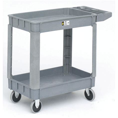 HUBERT® Grey Plastic Large Utility Tub Cart - 46"L x 26"W x 33 1/2"H