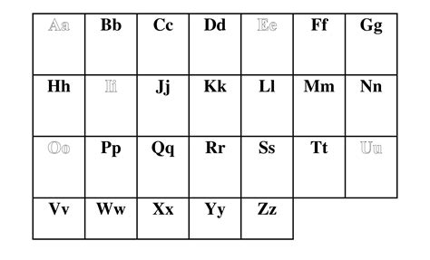 Amazing Blank Abc Chart Printable Kidslearningstation Math Worksheets