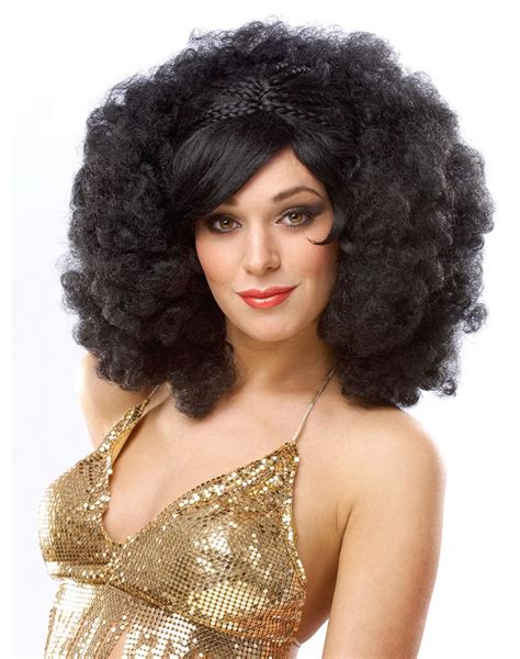 Pop Afro Wig womens 70s disco costume afro wig