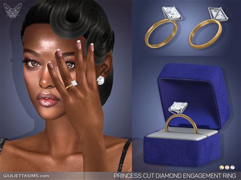 The Sims Resource - Princess Cut Diamond Engagement Ring