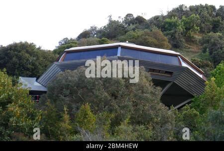 The Chemosphere House, Los Angeles, United States. Architect: John Lautner, 1960. Distant ...