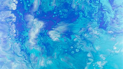 Blue White Paint Liquid Fluid Art 4K HD Abstract Wallpapers | HD Wallpapers | ID #46585