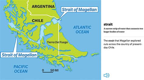 Strait Of Magellan On World Map