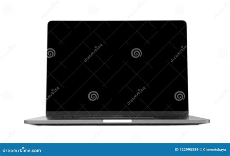 Laptop with Blank Screen on White Background Stock Image - Image of object, copy: 122995389