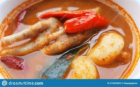 Chicken Feet Curry Spicy for Rice Noodles, Popular Thai Food, Asian ...