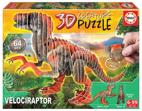 Puzzle dinosauro Velociraptor 3D Creature Educa