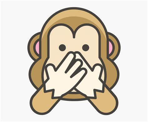 Speak No Evil Monkey Emoji Clipart , Png Download - Monkey See No Evil Hear No Evil Speak No ...