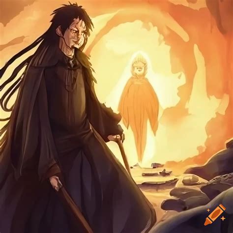 Lord of the rings portrayed in anime style on Craiyon