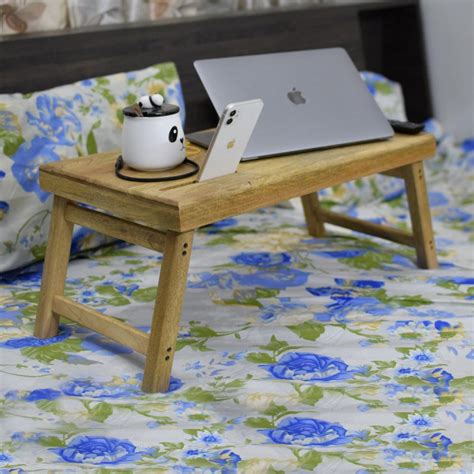 Wooden Resilient Bed Table - WallMantra