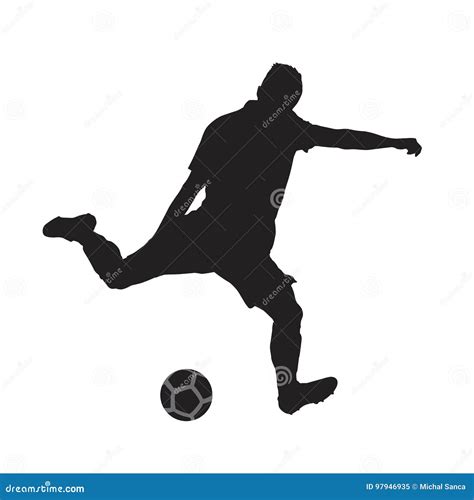 Soccer Player Kicking Silhouette