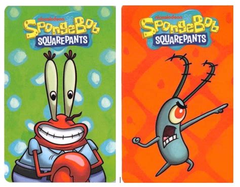 Mr. Eugene Krabs & Sheldon Plankton 2 card set trading cards Sponge Bob arcade (Krusty Krab ...